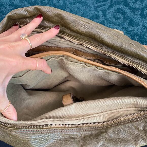 Campomaggi Virtus Work Handbag in Military Green Teodorano Print - Picture 8 of 8